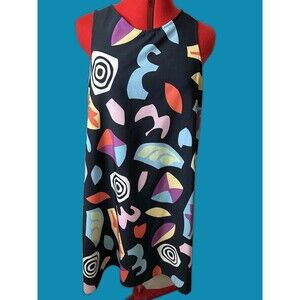 STRANGER THINGS Inspired Geometric Print Colorful Women L XL Dress A Line Top